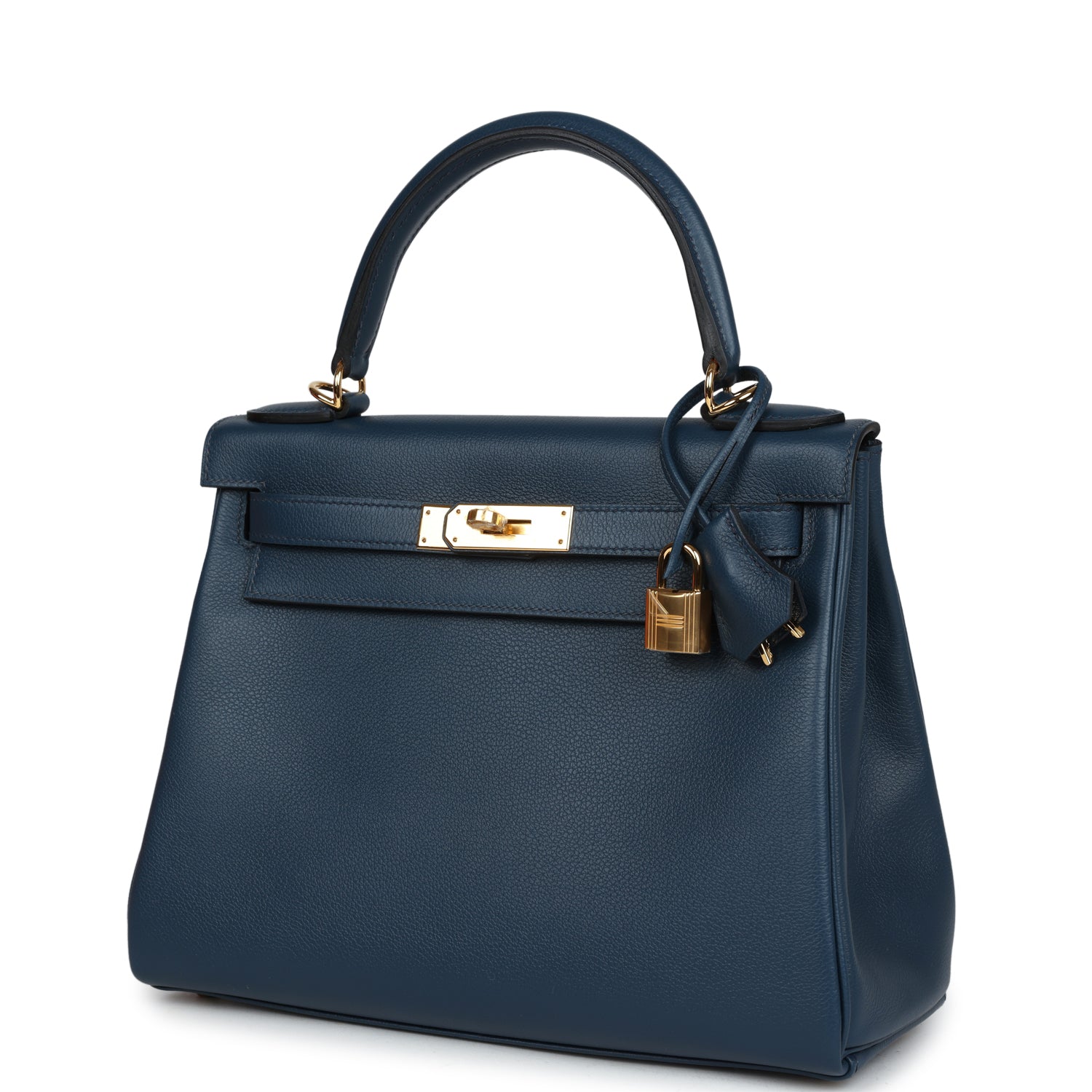 Hermes Kelly Retourne 28 Deep Bleu Evercolor Gold Hardware - Exclusu