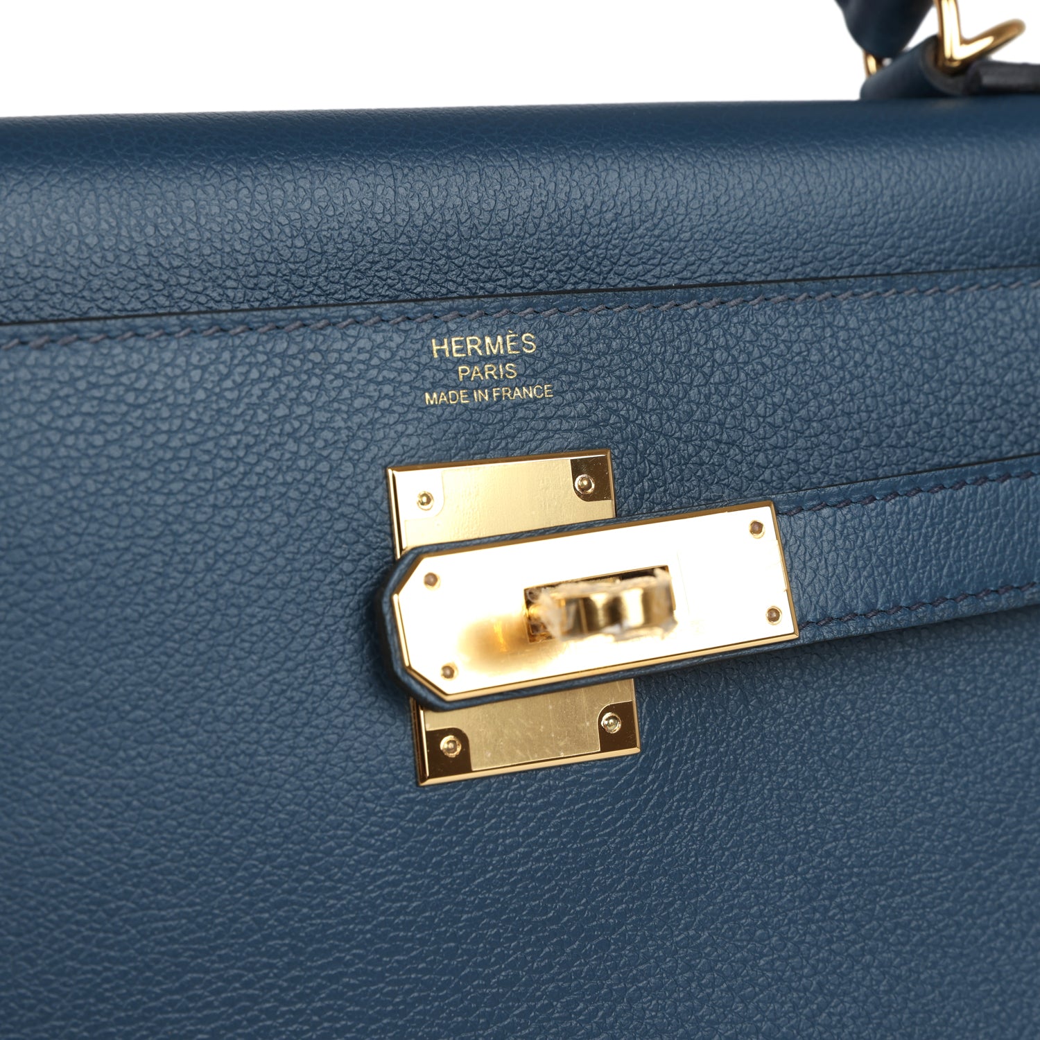 Hermes Kelly Retourne 28 Deep Bleu Evercolor Gold Hardware - Exclusu
