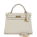 Hermes Kelly Retourne 32 Craie Togo Gold Hardware - Exclusu