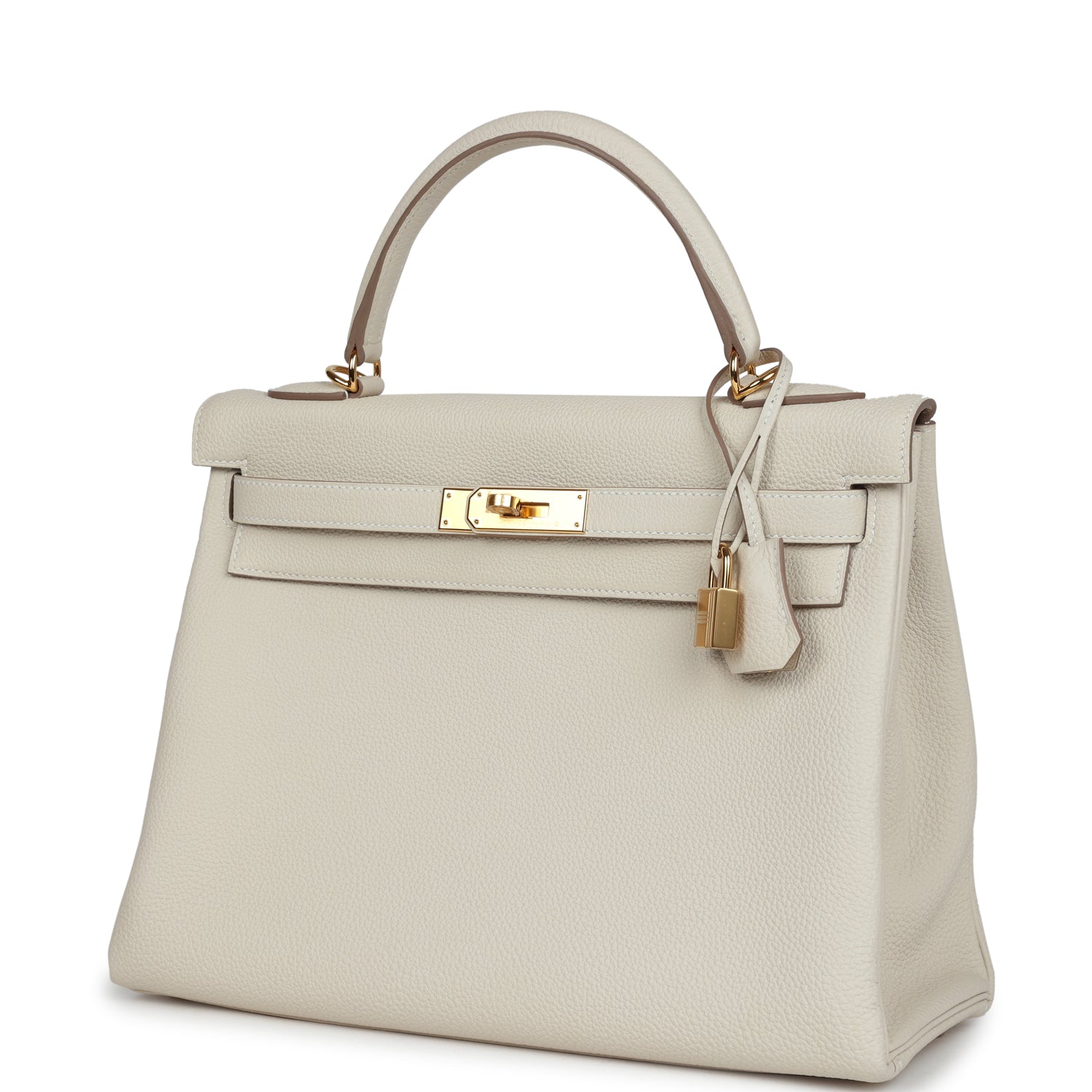 Hermes Kelly Retourne 32 Craie Togo Gold Hardware - Exclusu