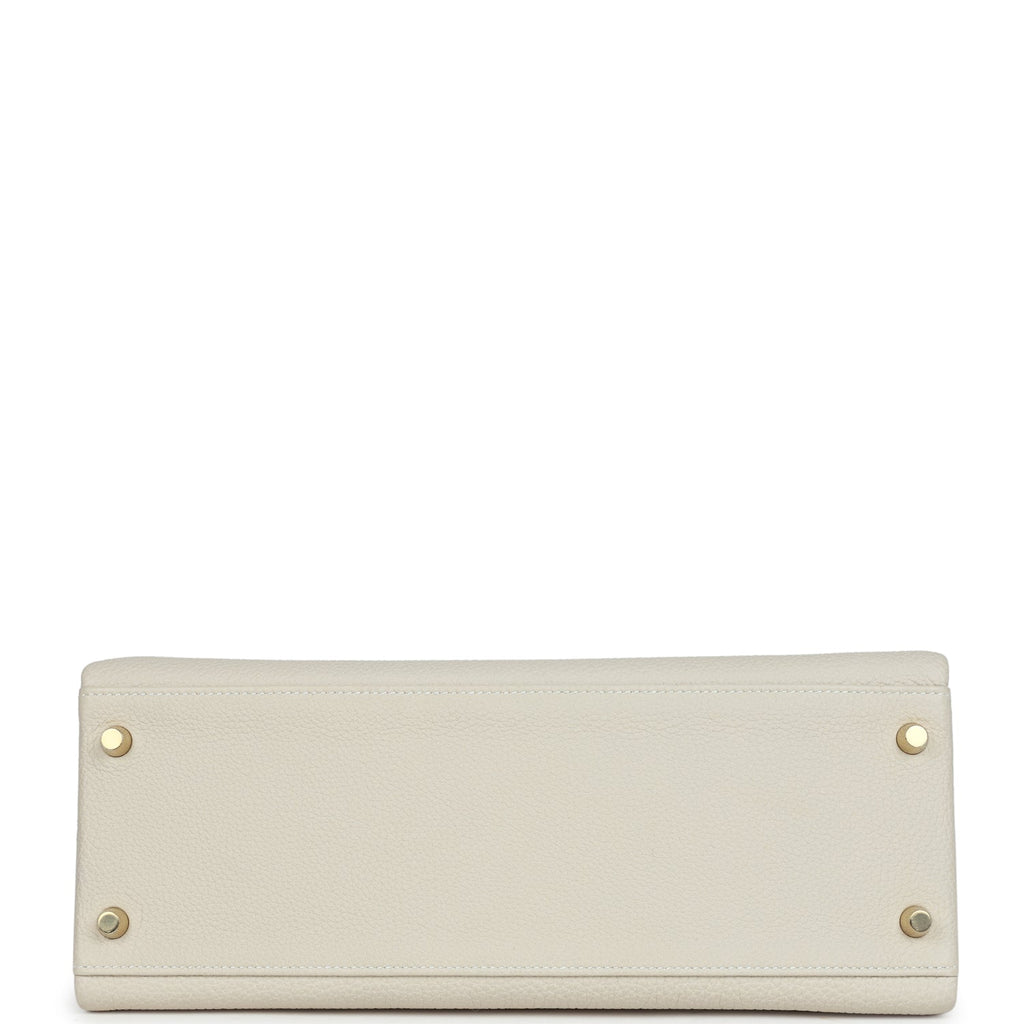 Hermes Kelly Retourne 32 Craie Togo Gold Hardware - Exclusu