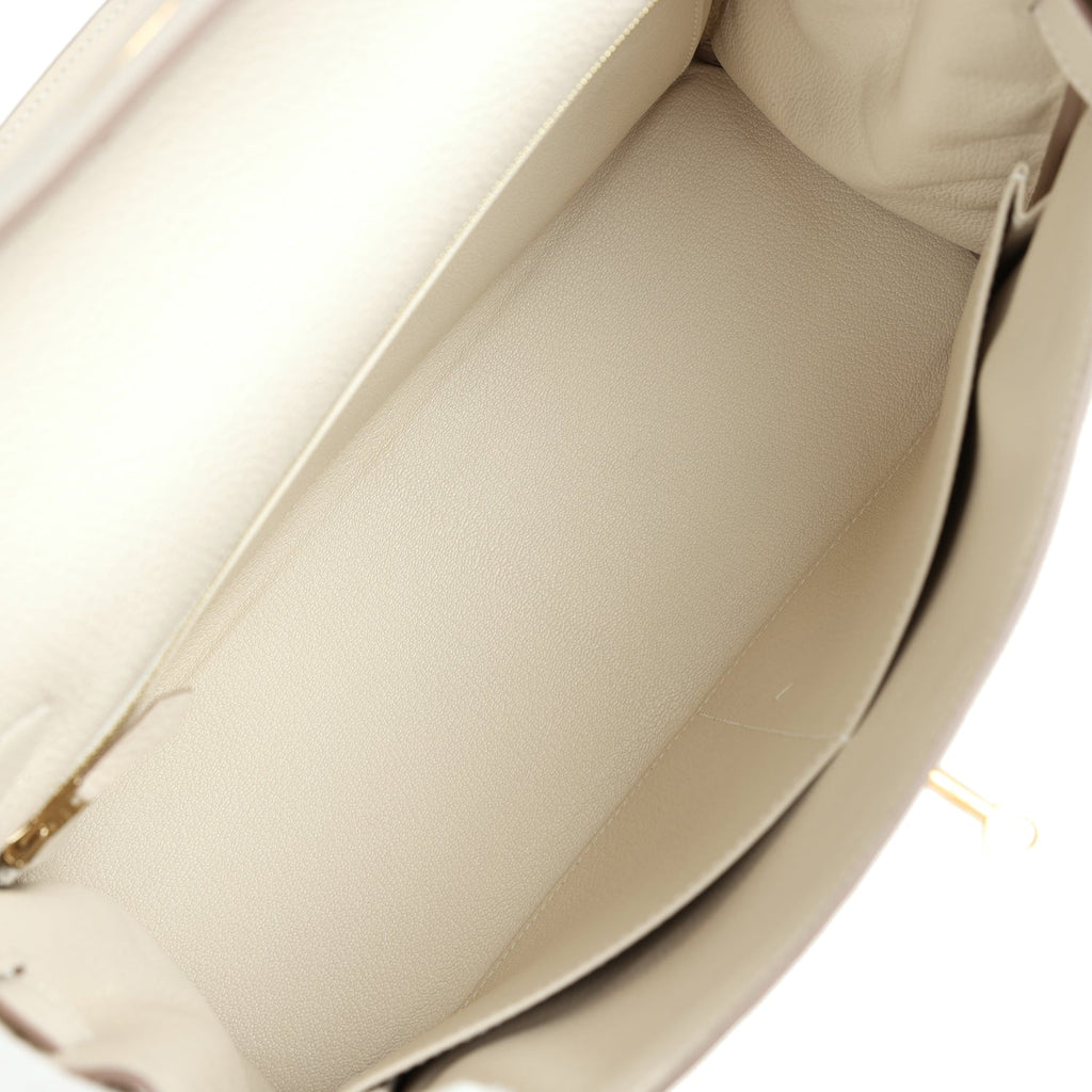 Hermes Kelly Retourne 32 Craie Togo Gold Hardware - Exclusu
