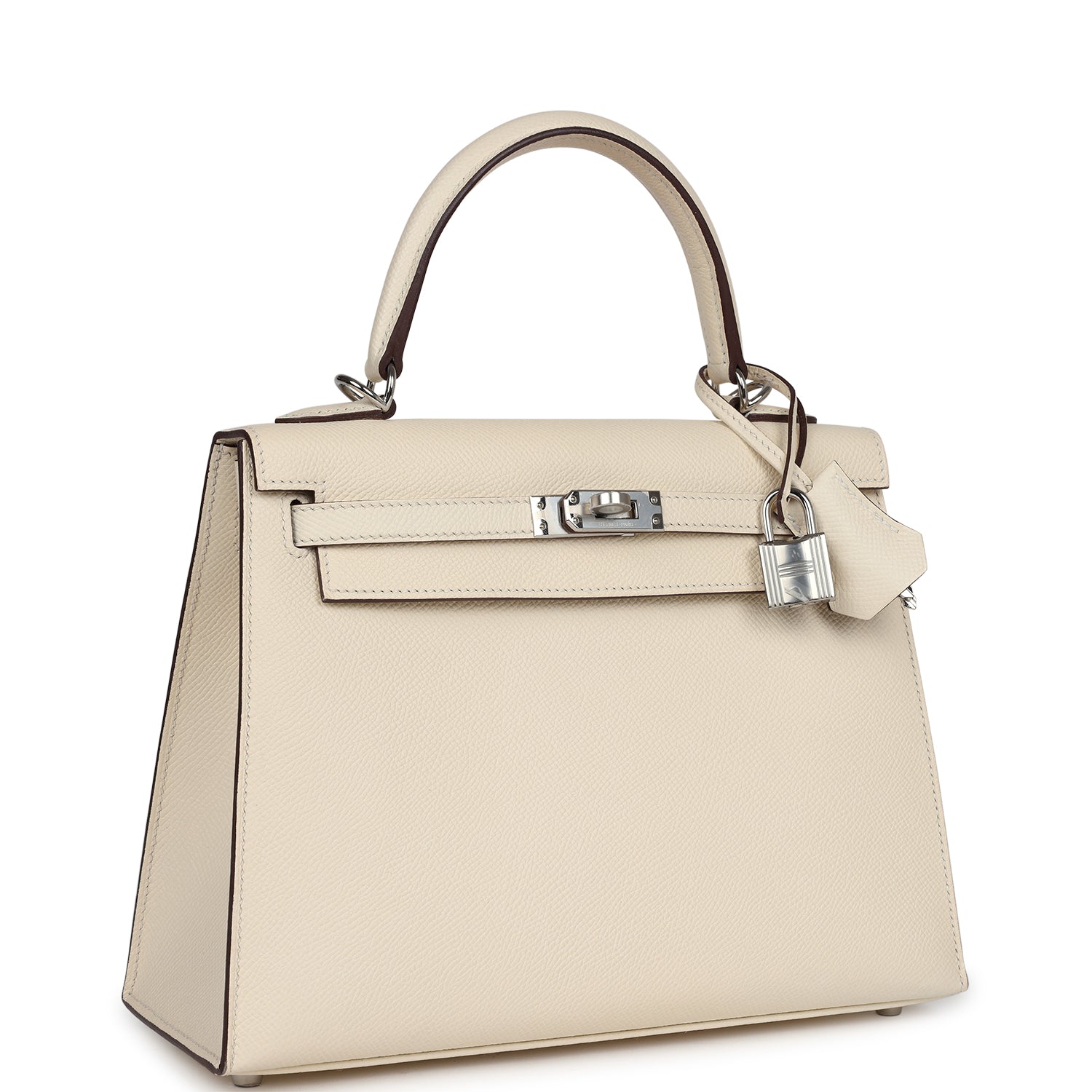 Hermes Kelly Sellier 25 Nata Verso Epsom Palladium Hardware - Exclusu