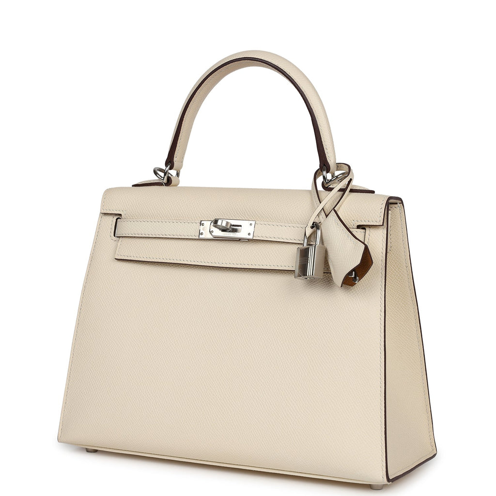 Hermes Kelly Sellier 25 Nata Verso Epsom Palladium Hardware - Exclusu