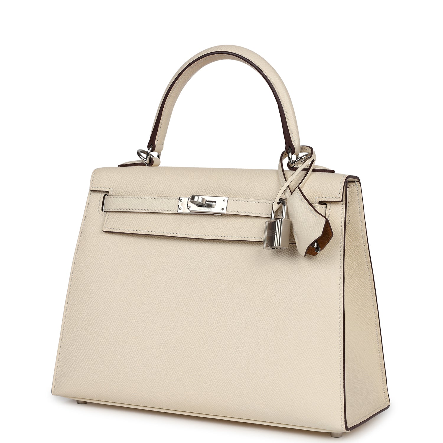 Hermes Kelly Sellier 25 Nata Verso Epsom Palladium Hardware - Exclusu