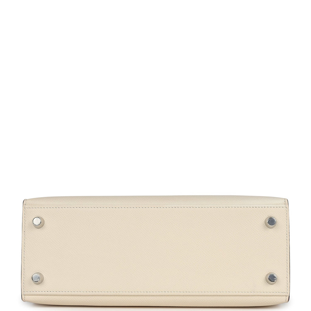 Hermes Kelly Sellier 25 Nata Verso Epsom Palladium Hardware - Exclusu