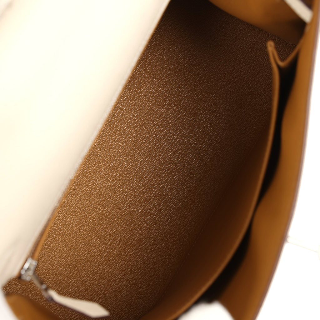 Hermes Kelly Sellier 25 Nata Verso Epsom Palladium Hardware - Exclusu