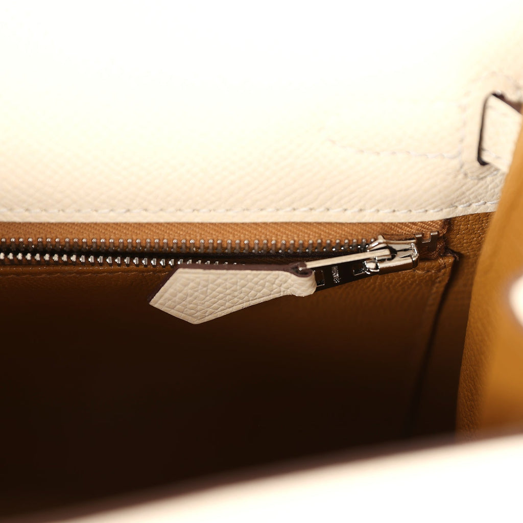 Hermes Kelly Sellier 25 Nata Verso Epsom Palladium Hardware - Exclusu