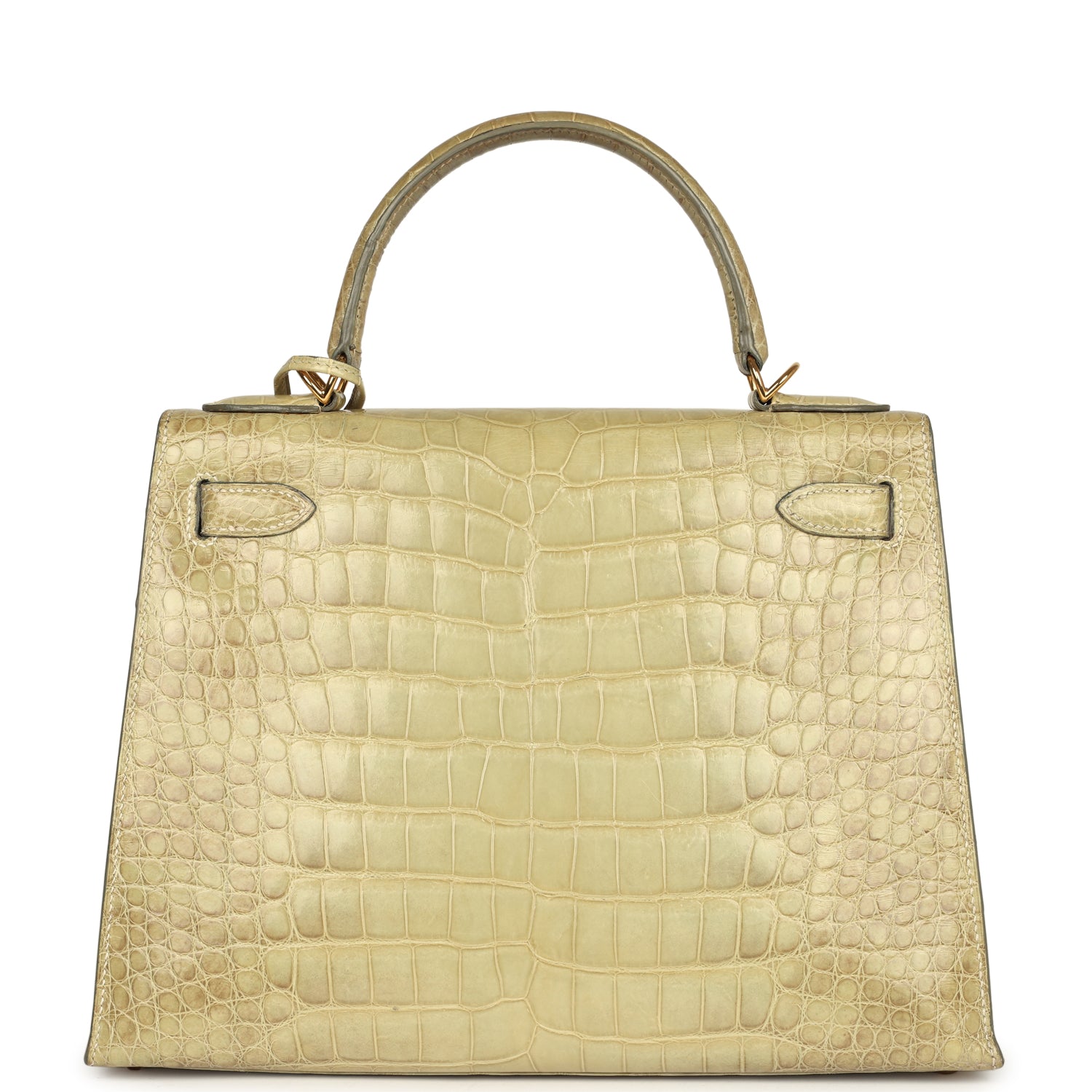 Hermes Kelly 28 Vert Celadon Natura Shiny Alligator Gold Hardware - Exclusu
