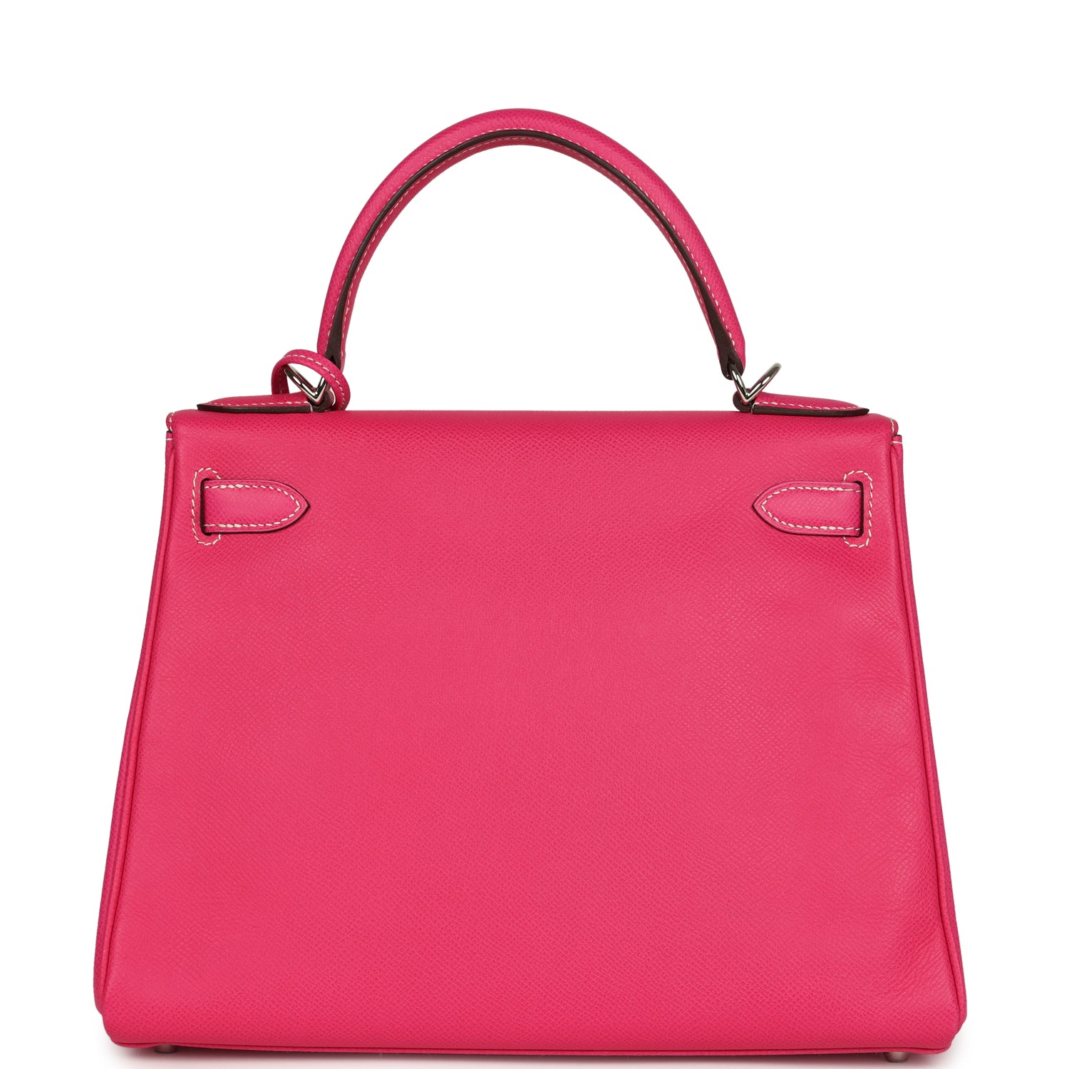 Hermes Kelly Retourne 28 Rose Tyrien Candy Epsom Palladium Hardware - Exclusu