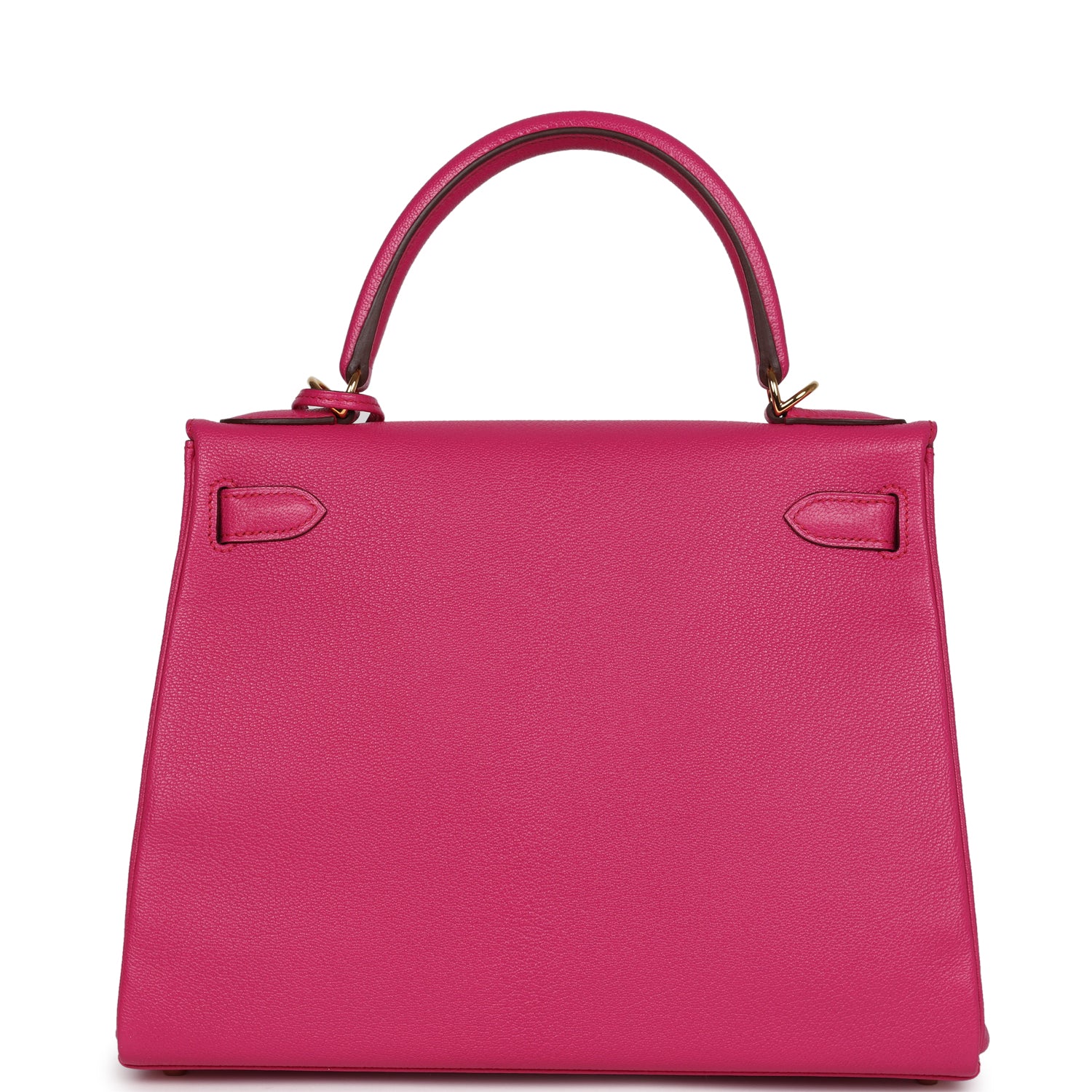 Hermes Kelly Retourne 28 Rose Shocking Chevre Gold Hardware - Exclusu