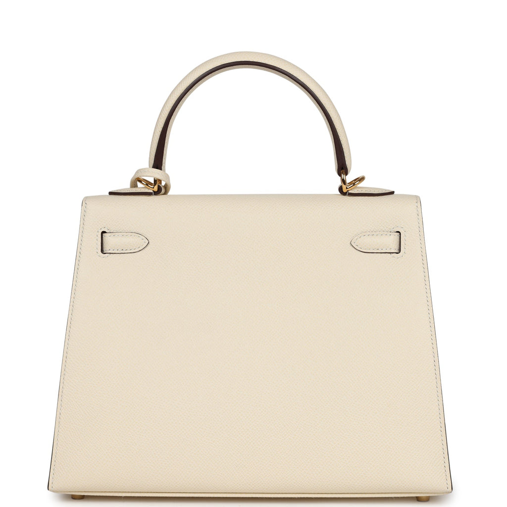 Hermes Kelly Sellier 25 Nata Epsom Gold Hardware - Exclusu