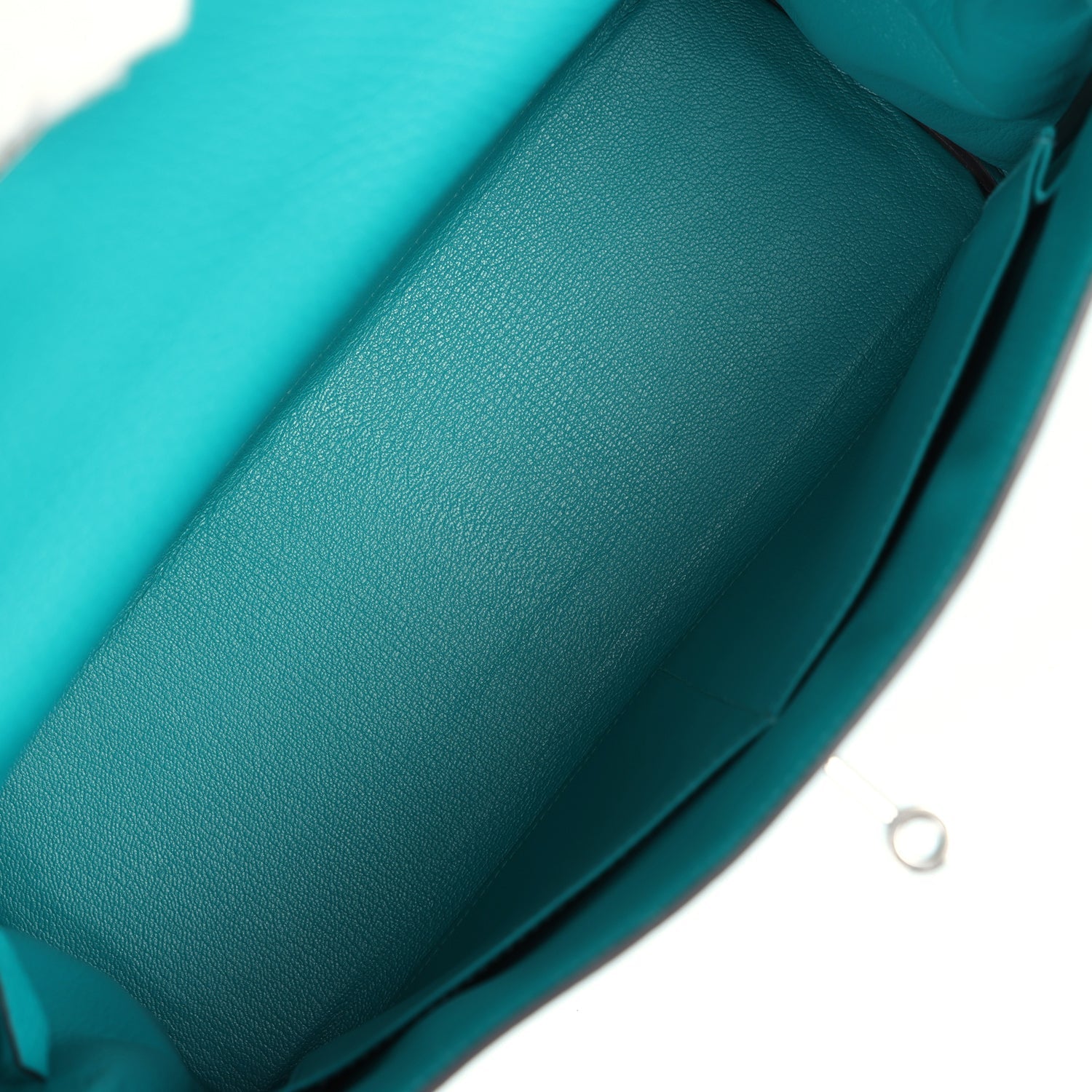 Hermes Kelly Retourne 32 Bleu Paon Clemence Palladium Hardware - Exclusu