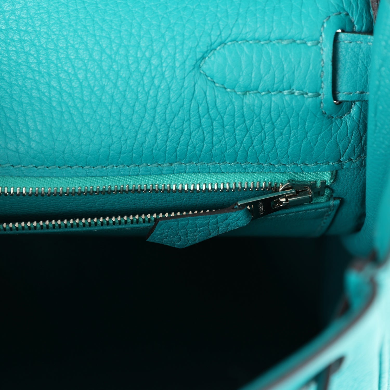 Hermes Kelly Retourne 32 Bleu Paon Clemence Palladium Hardware - Exclusu