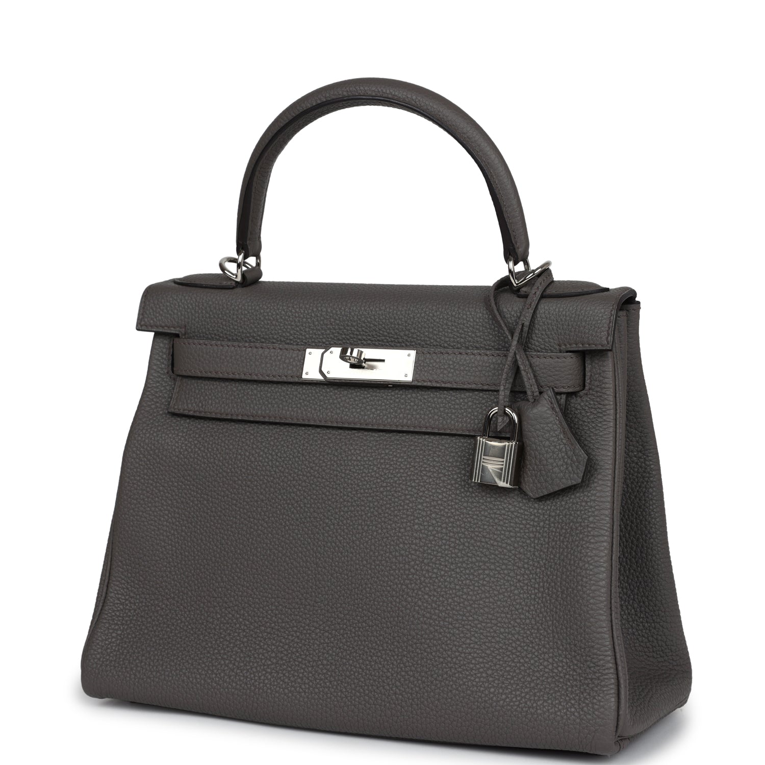 Hermes Kelly Retourne 28 Etain Togo Palladium Hardware - Exclusu