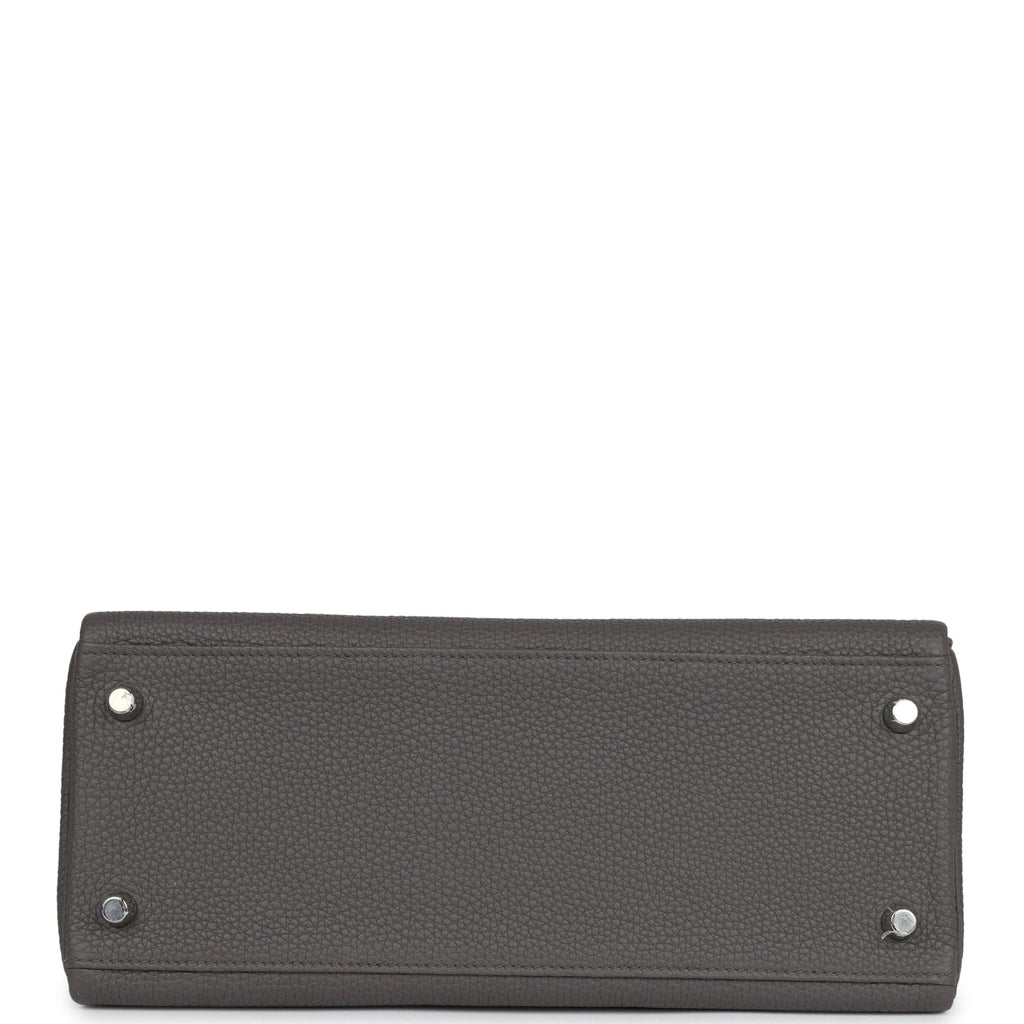 Hermes Kelly Retourne 28 Etain Togo Palladium Hardware - Exclusu