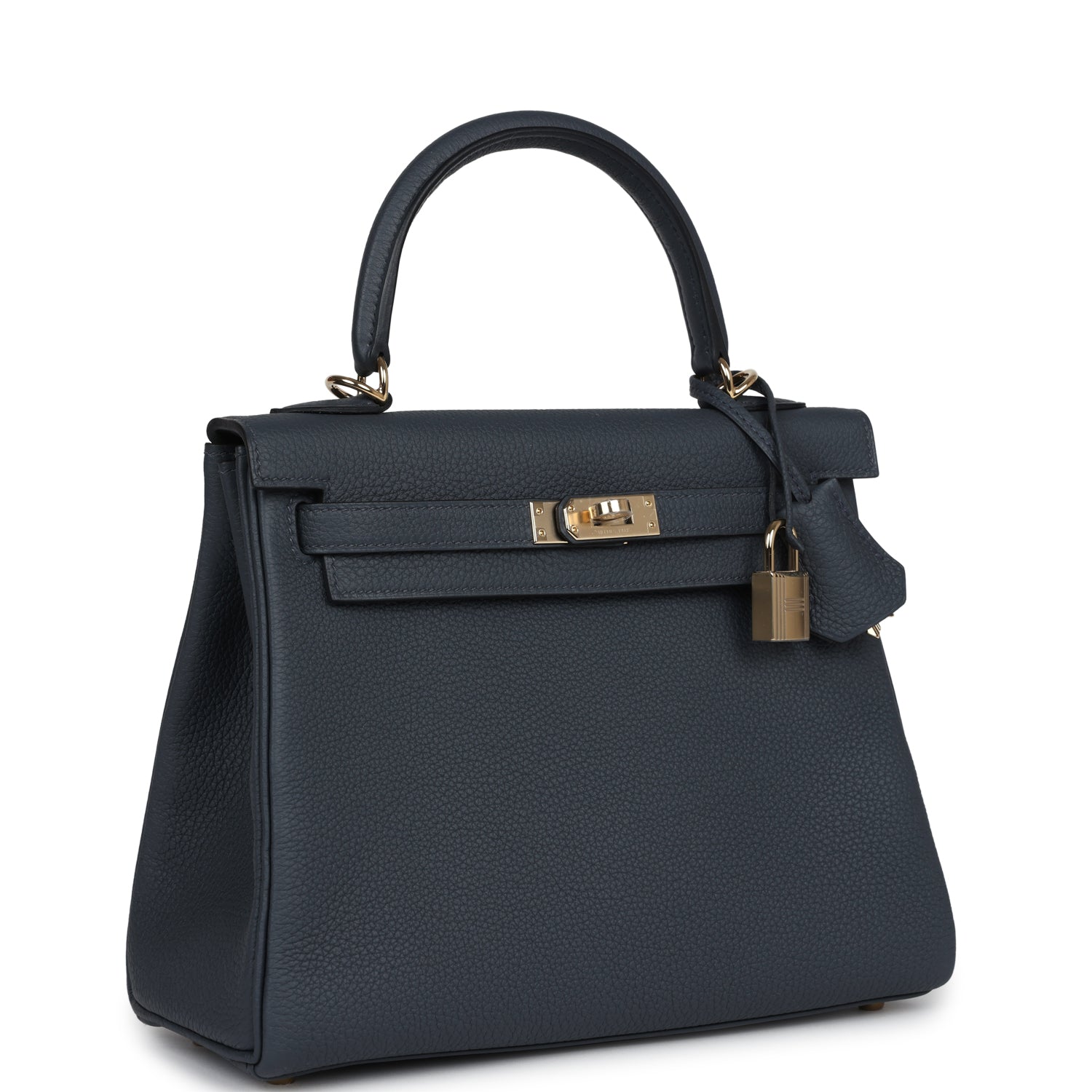 Hermes Kelly Retourne 25 Gris Misty Togo Permabrass Hardware - Exclusu