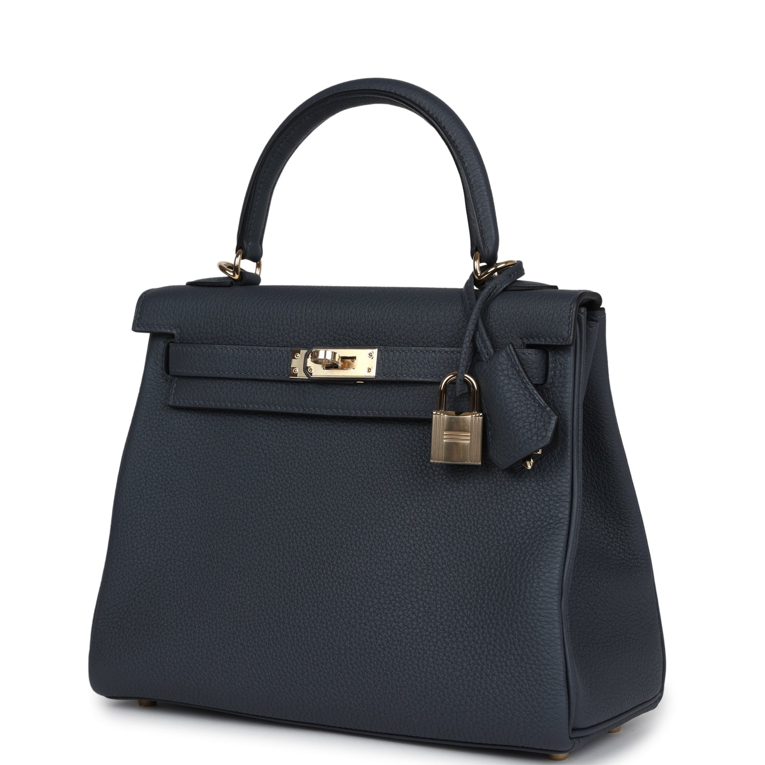 Hermes Kelly Retourne 25 Gris Misty Togo Permabrass Hardware - Exclusu