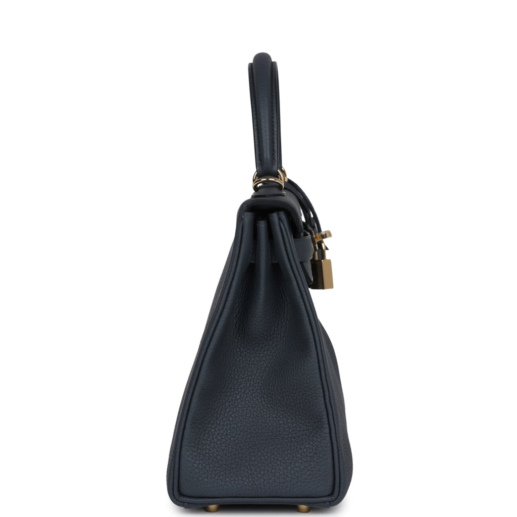 Hermes Kelly Retourne 25 Gris Misty Togo Permabrass Hardware - Exclusu