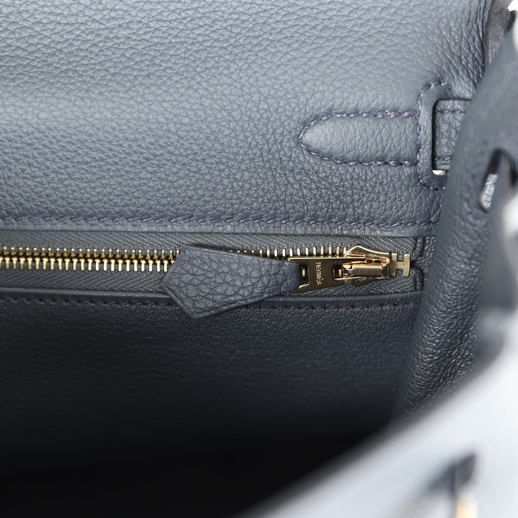 Hermes Kelly Retourne 25 Gris Misty Togo Permabrass Hardware - Exclusu