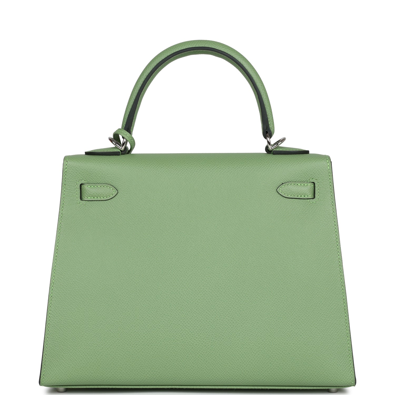 Hermes Kelly Sellier 25 Vert Criquet Verso Epsom Palladium Hardware - Exclusu
