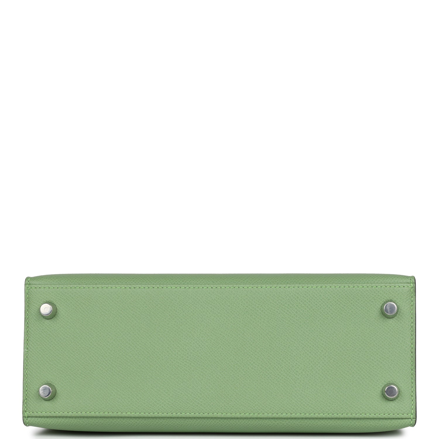 Hermes Kelly Sellier 25 Vert Criquet Verso Epsom Palladium Hardware - Exclusu