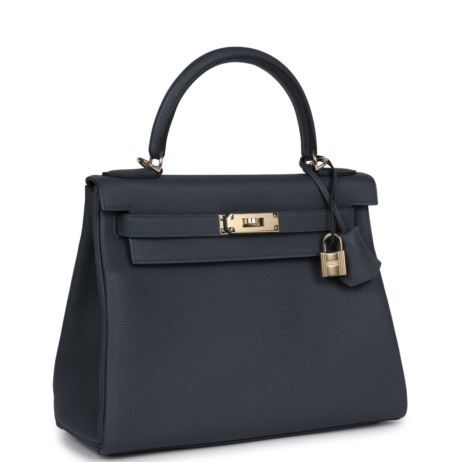 Hermes Kelly Retourne 28 Gris Misty Togo Permabrass Hardware - Exclusu