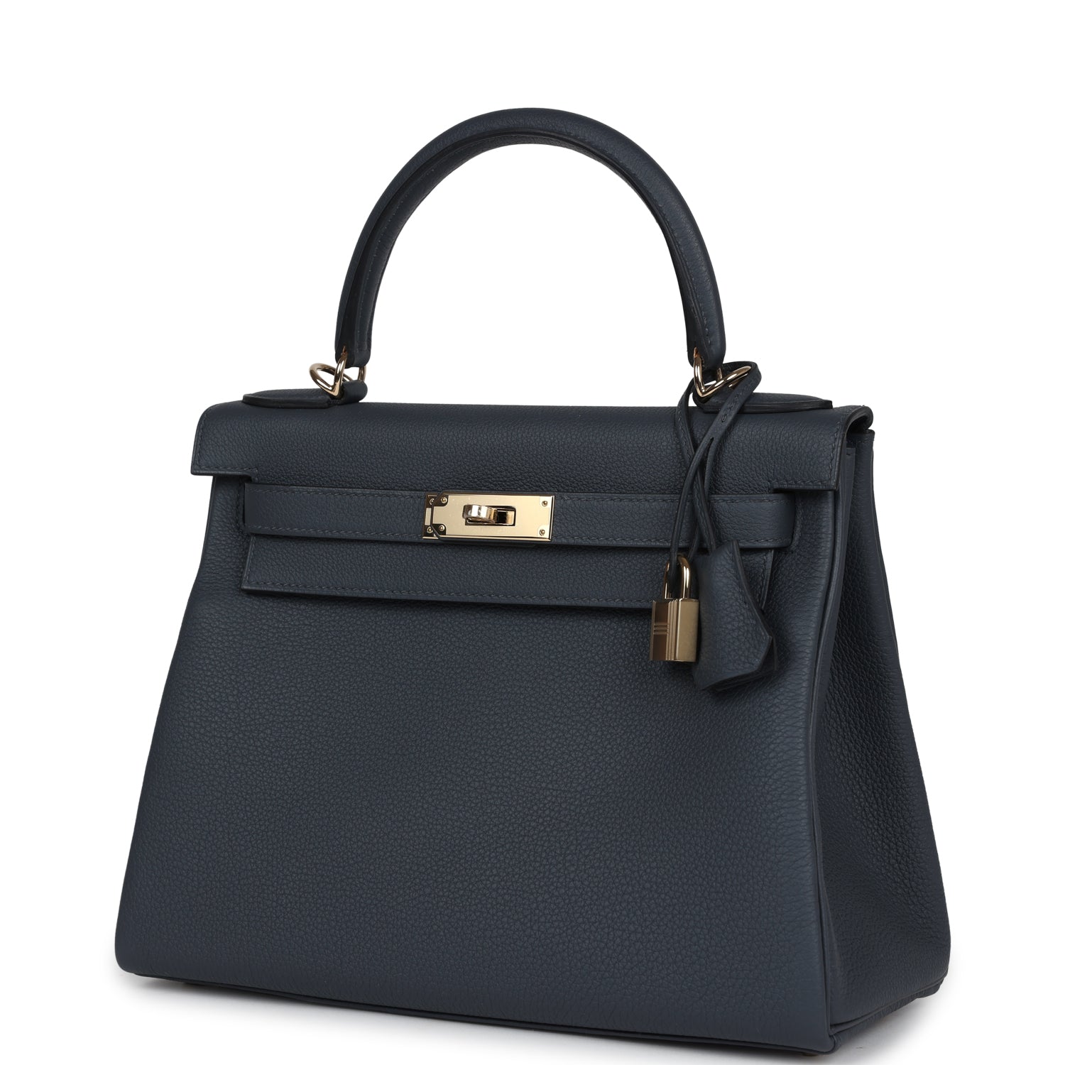 Hermes Kelly Retourne 28 Gris Misty Togo Permabrass Hardware - Exclusu