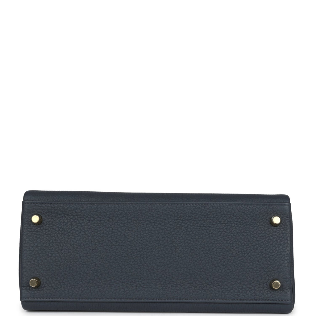 Hermes Kelly Retourne 28 Gris Misty Togo Permabrass Hardware - Exclusu