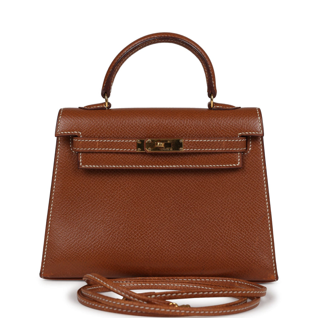 Hermes Micro Kelly Sellier 15 Gold Courchevel Gold Hardware - Exclusu