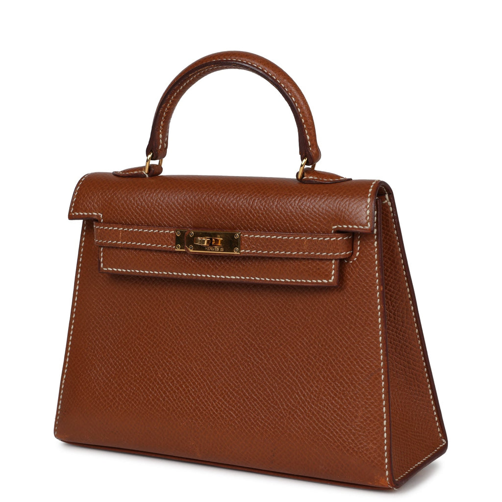 Hermes Micro Kelly Sellier 15 Gold Courchevel Gold Hardware - Exclusu