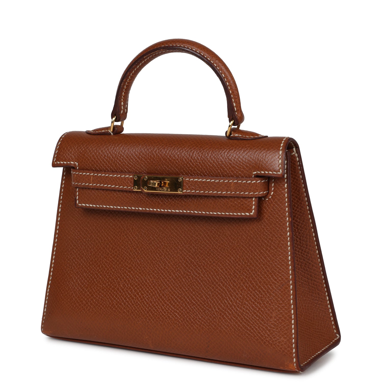 Hermes Micro Kelly Sellier 15 Gold Courchevel Gold Hardware - Exclusu