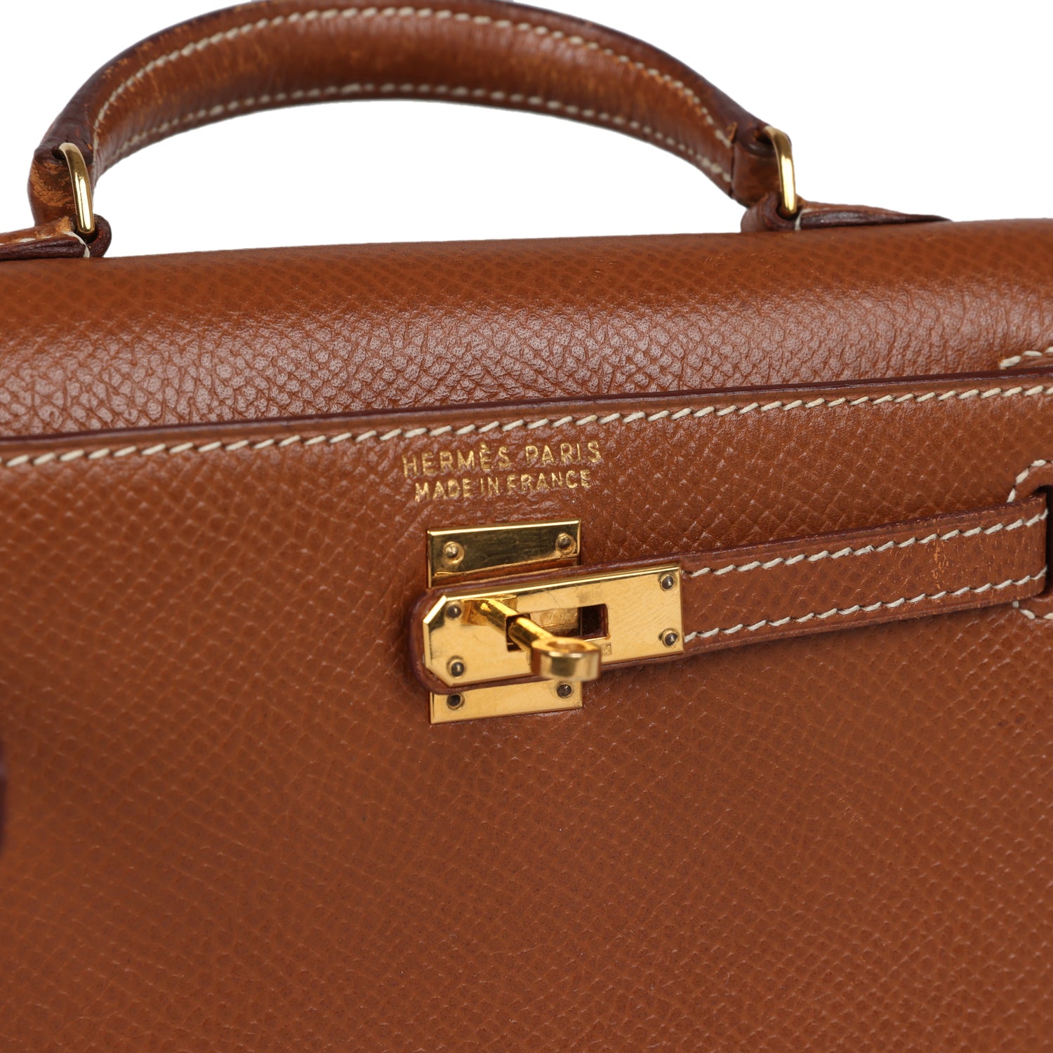 Hermes Micro Kelly Sellier 15 Gold Courchevel Gold Hardware - Exclusu