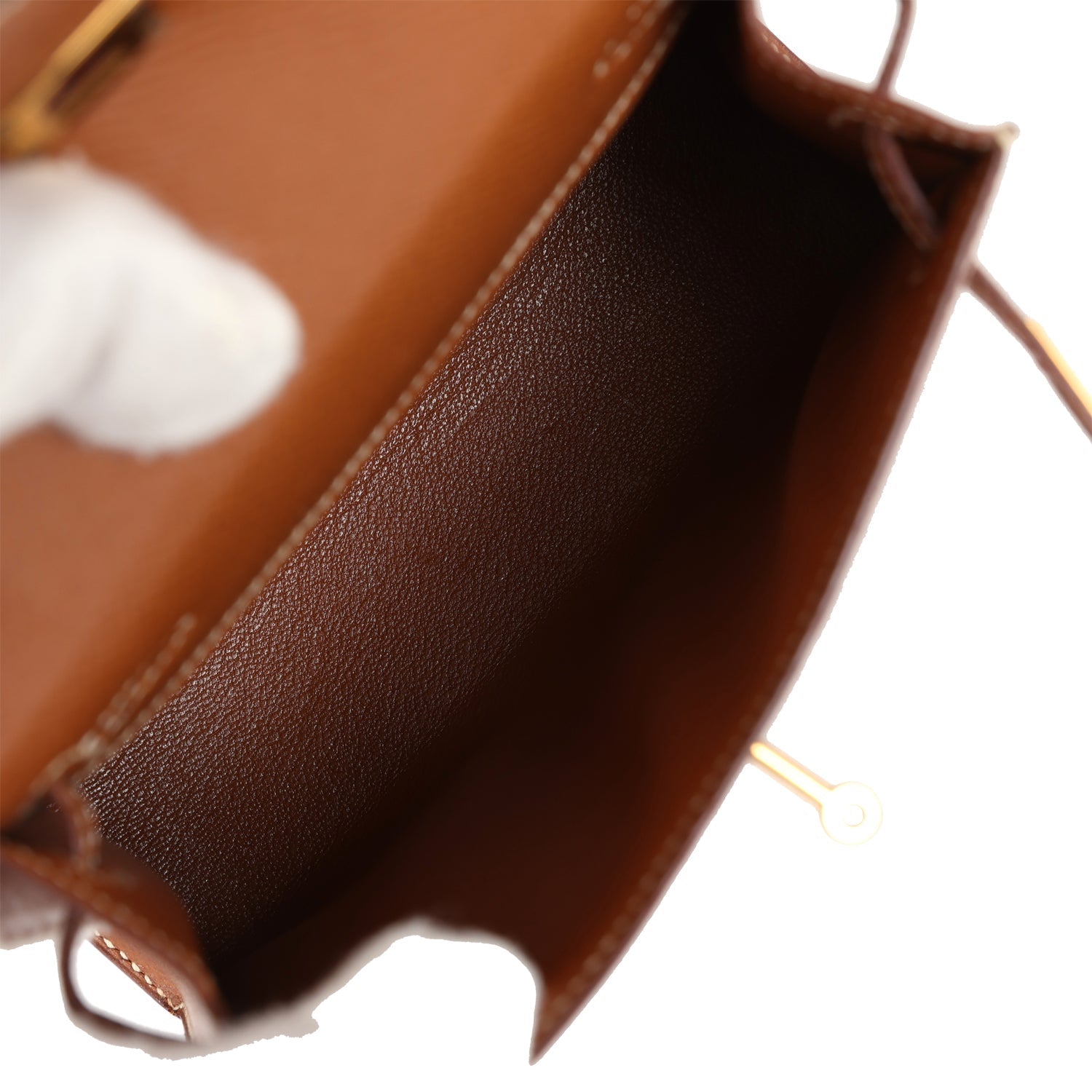 Hermes Micro Kelly Sellier 15 Gold Courchevel Gold Hardware - Exclusu