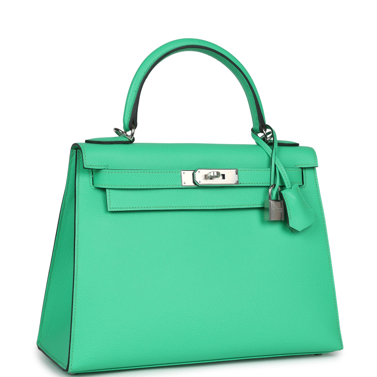 Hermes Kelly Sellier 28 Vert Comics Epsom Palladium Hardware - Exclusu