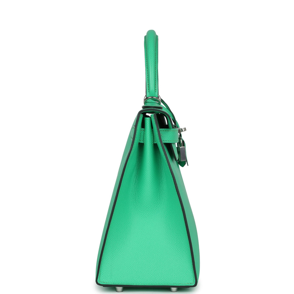 Hermes Kelly Sellier 28 Vert Comics Epsom Palladium Hardware - Exclusu