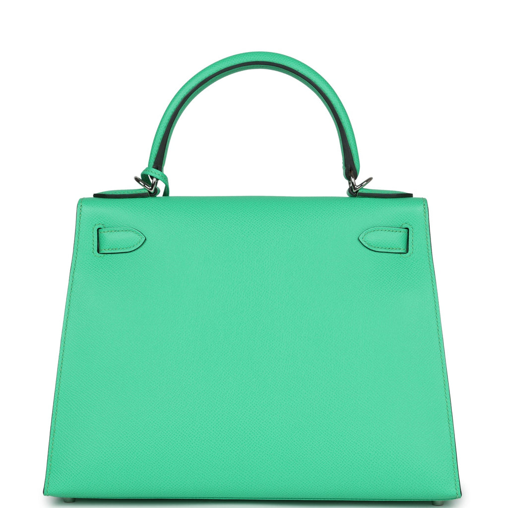 Hermes Kelly Sellier 28 Vert Comics Epsom Palladium Hardware - Exclusu