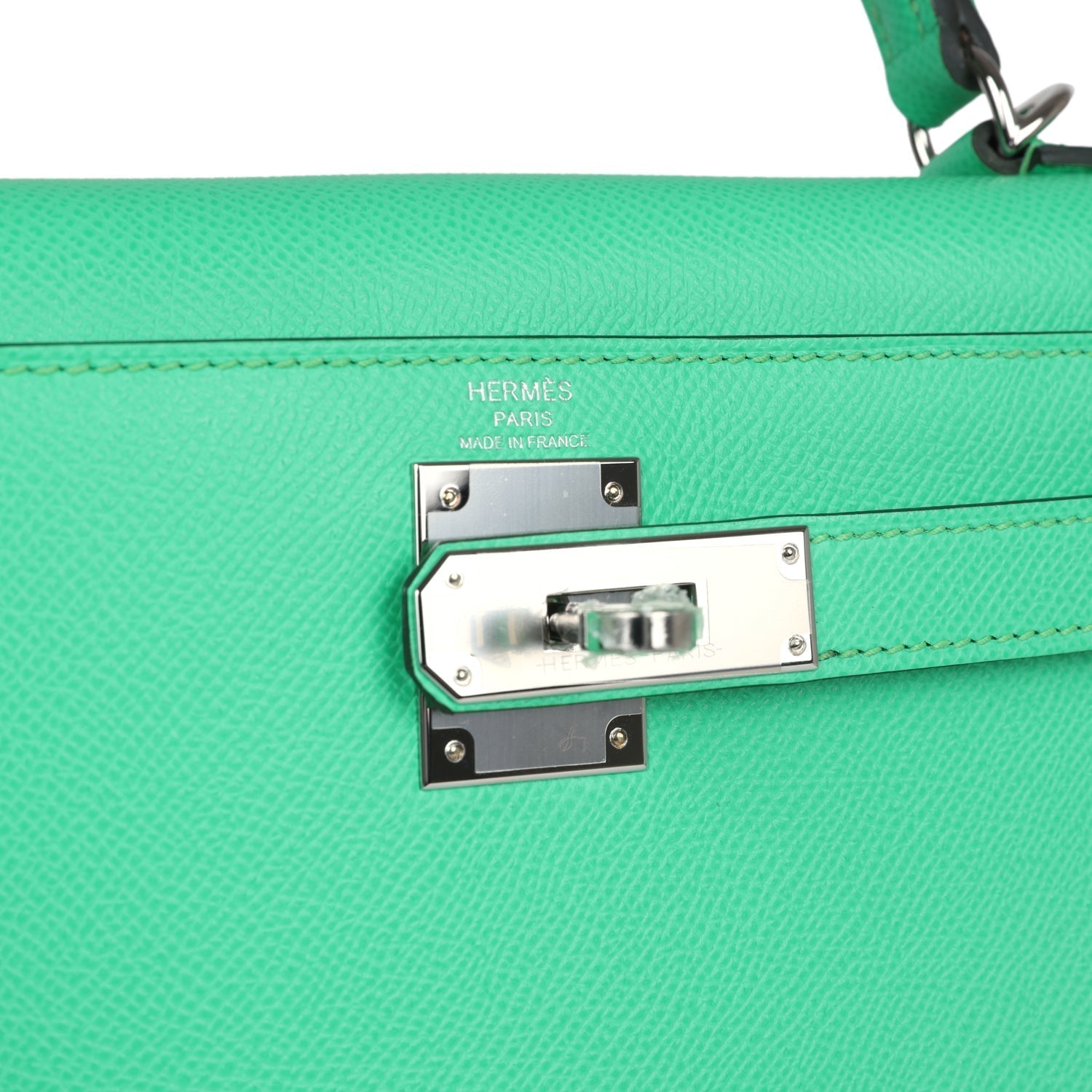 Hermes Kelly Sellier 28 Vert Comics Epsom Palladium Hardware - Exclusu