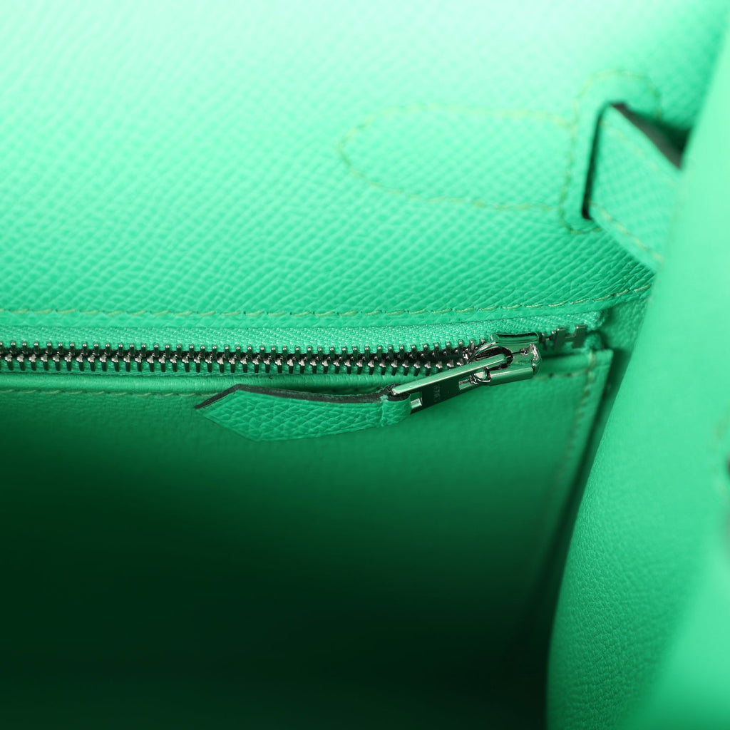 Hermes Kelly Sellier 28 Vert Comics Epsom Palladium Hardware - Exclusu