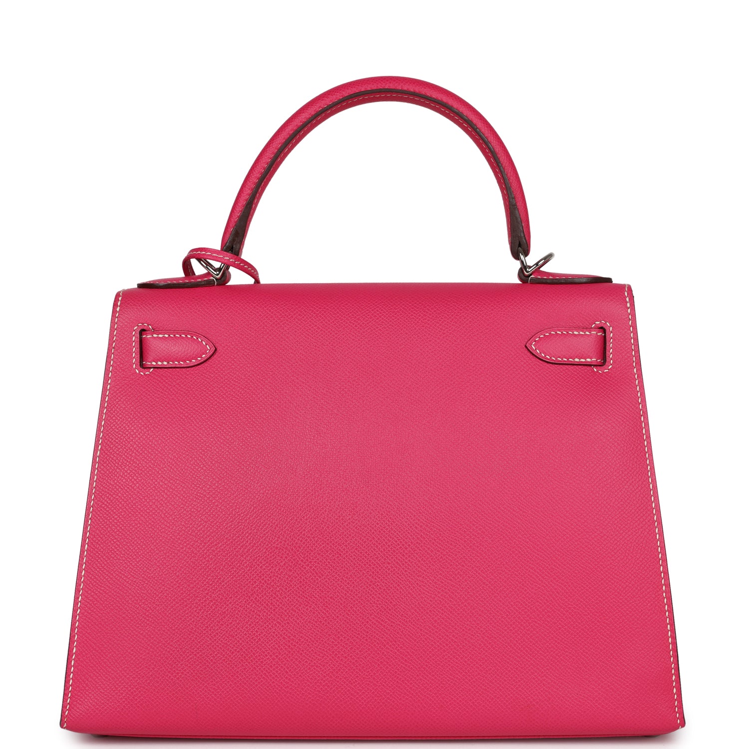Hermes Kelly Sellier 28 Rose Tyrien Epsom Palladium Hardware - Exclusu