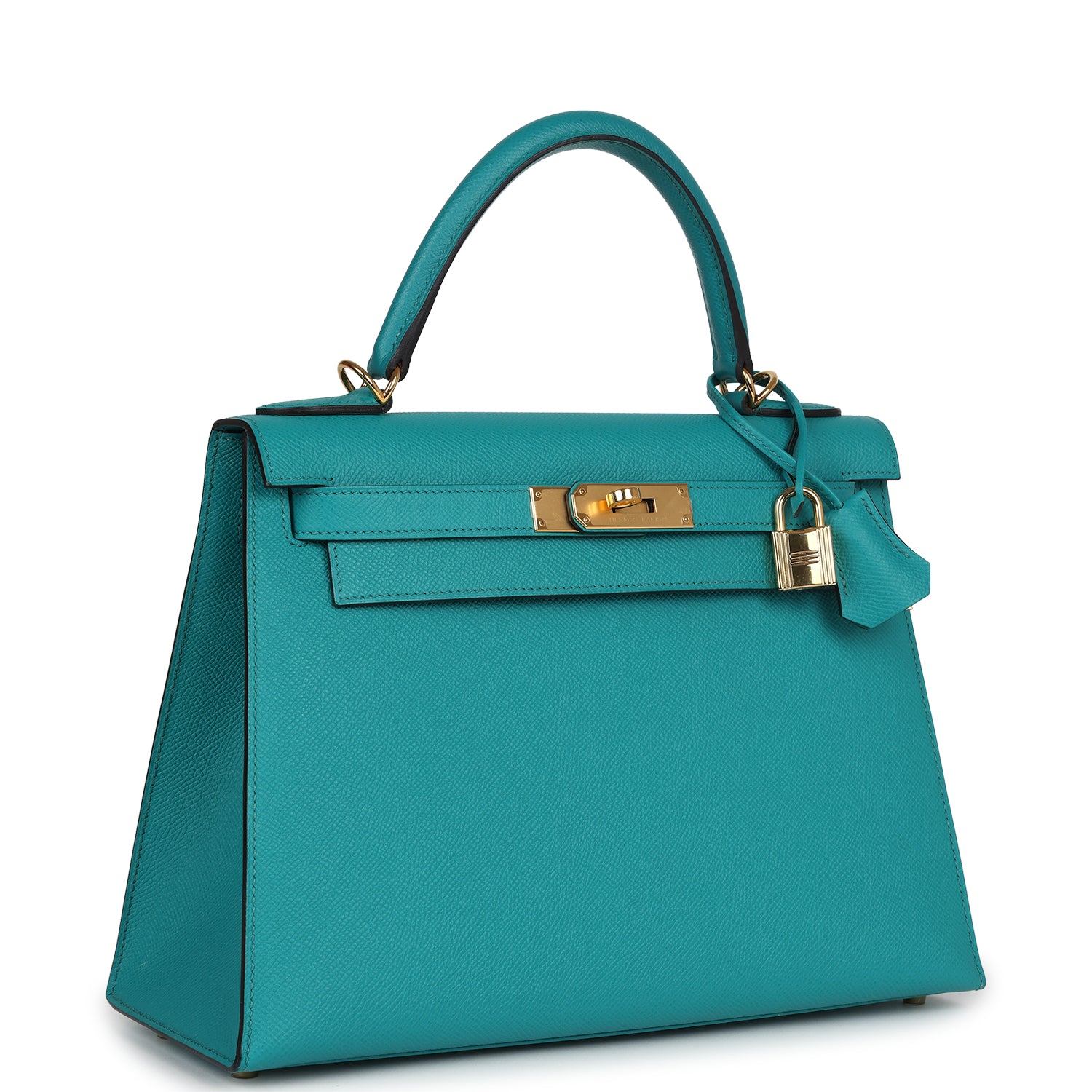 Hermes Kelly Sellier 28 Vert Verone Epsom Gold Hardware - Exclusu