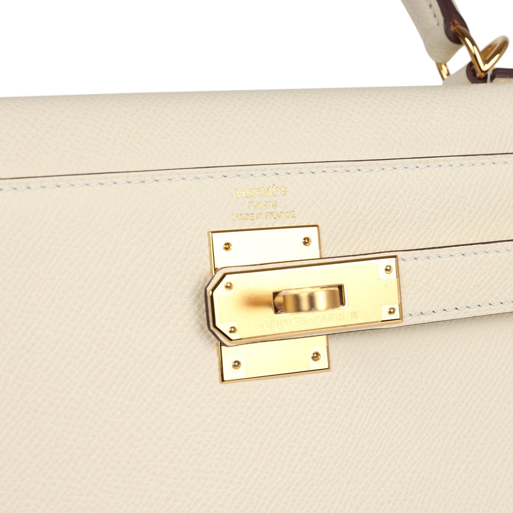 Hermes Kelly Sellier 28 Nata Epsom Gold Hardware - Exclusu
