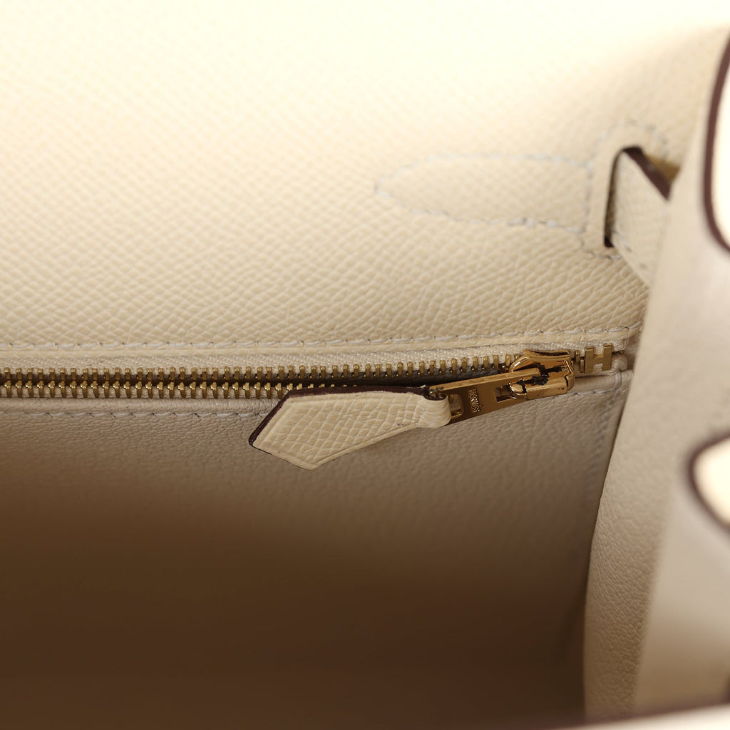 Hermes Kelly Sellier 28 Nata Epsom Gold Hardware - Exclusu