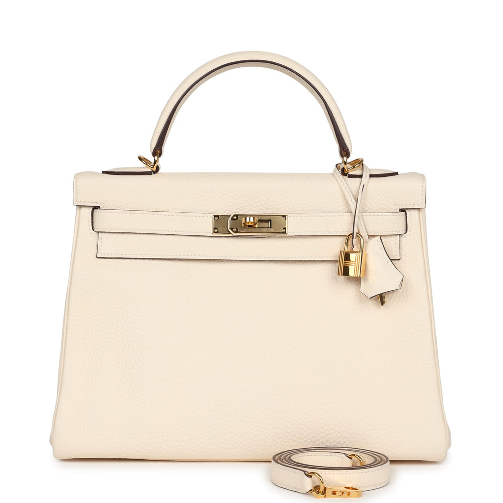 Hermes Kelly Retourne 32 Nata Clemence Gold Hardware - Exclusu