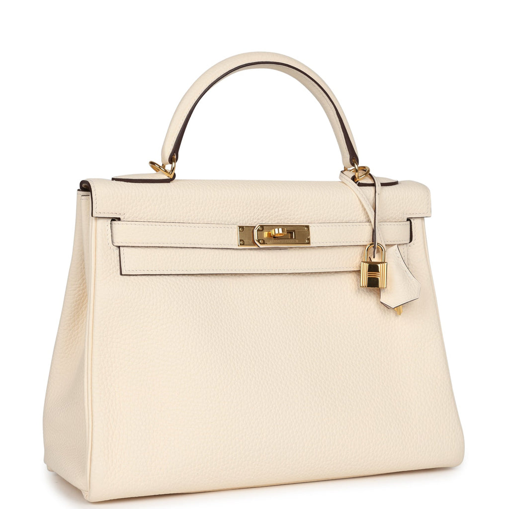 Hermes Kelly Retourne 32 Nata Clemence Gold Hardware - Exclusu