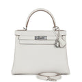 Hermes Kelly Retourne 28 Gris Pale Togo Palladium Hardware - Exclusu