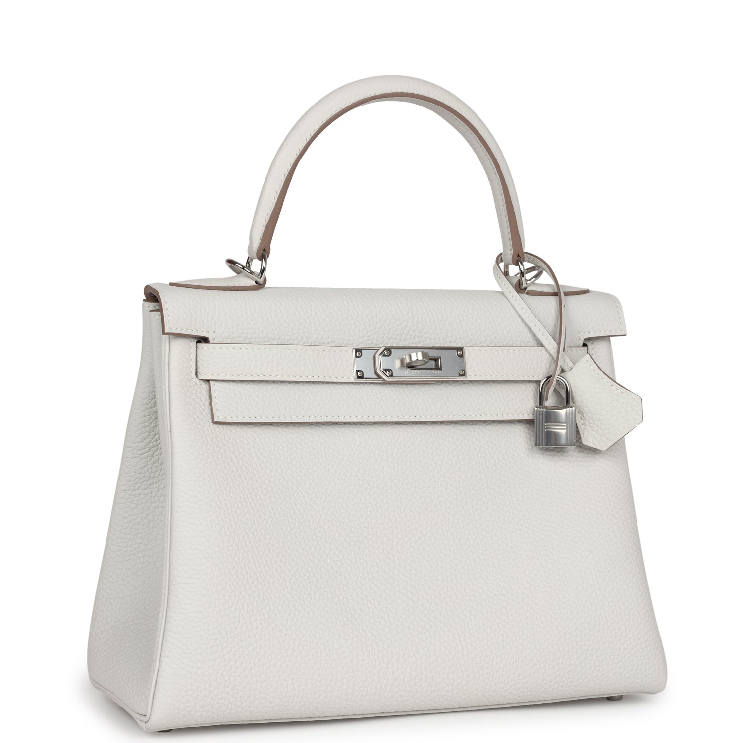 Hermes Kelly Retourne 28 Gris Pale Togo Palladium Hardware - Exclusu