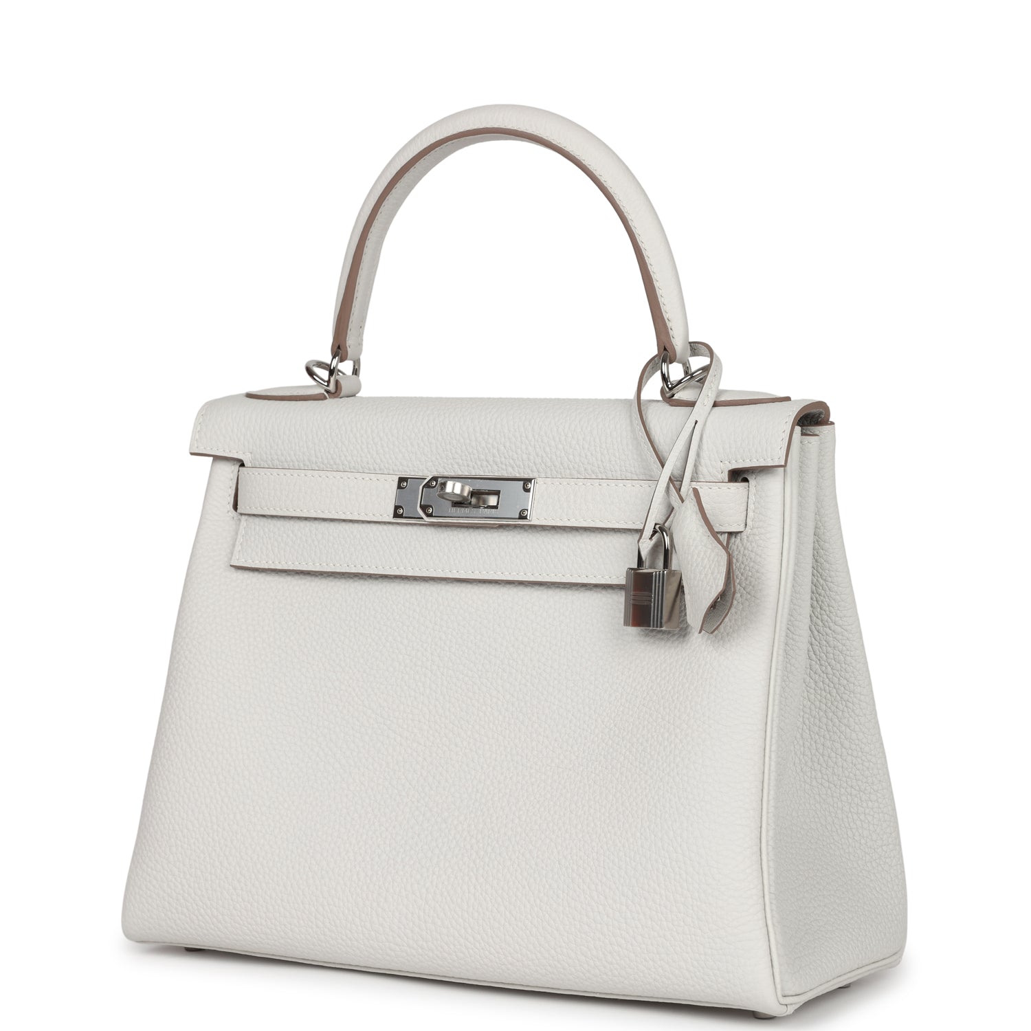 Hermes Kelly Retourne 28 Gris Pale Togo Palladium Hardware - Exclusu