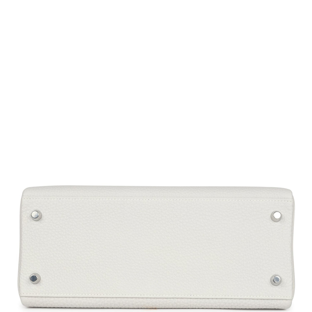 Hermes Kelly Retourne 28 Gris Pale Togo Palladium Hardware - Exclusu