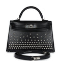 Hermes Kelly Sellier 20 Clouté Black Box Palladium Hardware - Exclusu